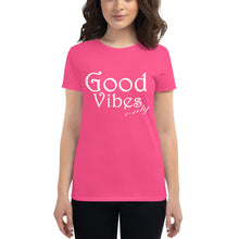 Load image into Gallery viewer, Women&#39;s Good Vibes Only short sleeve t-shirt
