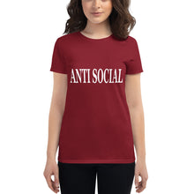 Load image into Gallery viewer, Women&#39;s ANTI SOCIAL short sleeve t-shirt
