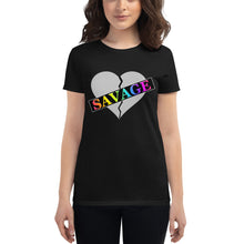 Load image into Gallery viewer, Women&#39;s Broken Heart Savage Gray Rainbow short sleeve t-shirt
