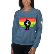 Load image into Gallery viewer, BLM fist pride heart Unisex Sweatshirt
