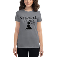 Load image into Gallery viewer, Women&#39;s Good vibes only yoga BL short sleeve t-shirt
