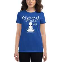 Load image into Gallery viewer, Women&#39;s Good vibes only yoga  WL short sleeve t-shirt
