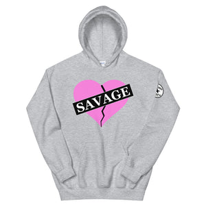 Broken Heart Savage Pink Unisex Hoodie