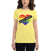 Load image into Gallery viewer, Women&#39;s Savage Broken Heart Rainbow short sleeve t-shirt
