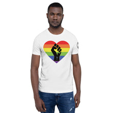 Load image into Gallery viewer, BLM Fist Pride Heart Short-Sleeve Unisex T-Shirt
