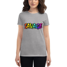 Load image into Gallery viewer, Women&#39;s Savage Rainbow short sleeve t-shirt
