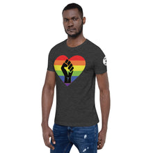 Load image into Gallery viewer, BLM Fist Pride Heart Short-Sleeve Unisex T-Shirt
