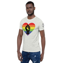 Load image into Gallery viewer, BLM Fist Pride Heart Short-Sleeve Unisex T-Shirt
