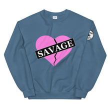 Load image into Gallery viewer, Broken Heart Savage pink Unisex Sweatshirt
