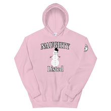 Load image into Gallery viewer, Naughty listed snowman Unisex Hoodie
