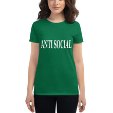Load image into Gallery viewer, Women&#39;s ANTI SOCIAL short sleeve t-shirt
