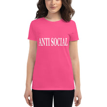 Load image into Gallery viewer, Women&#39;s ANTI SOCIAL short sleeve t-shirt
