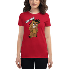 Load image into Gallery viewer, Women&#39;s Savage bear logo  short sleeve t-shirt
