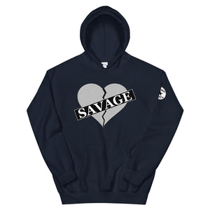 Broken Heart Savage Gray Unisex Hoodie