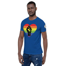 Load image into Gallery viewer, BLM Fist Pride Heart Short-Sleeve Unisex T-Shirt
