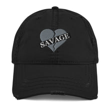 Load image into Gallery viewer, Savage broken heart gray Distressed Dad Hat
