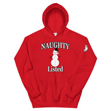 Load image into Gallery viewer, Naughty listed snowman Unisex Hoodie

