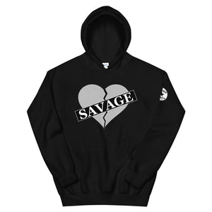 Broken Heart Savage Gray Unisex Hoodie