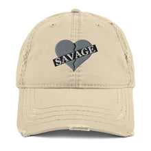 Load image into Gallery viewer, Savage broken heart gray Distressed Dad Hat
