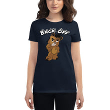 Load image into Gallery viewer, Back Off Logo Bear Women&#39;s short sleeve t-shirt
