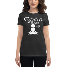 Load image into Gallery viewer, Women&#39;s Good vibes only yoga  WL short sleeve t-shirt
