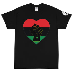 Black Fist Heart short sleeve t-shirt