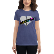 Load image into Gallery viewer, Women&#39;s Broken Heart Savage Gray Rainbow short sleeve t-shirt
