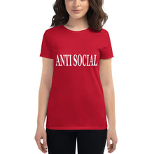 Load image into Gallery viewer, Women&#39;s ANTI SOCIAL short sleeve t-shirt
