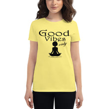Load image into Gallery viewer, Women&#39;s Good vibes only yoga BL short sleeve t-shirt
