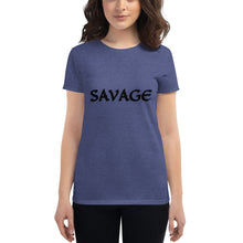 Load image into Gallery viewer, Women&#39;s SAVAGE black short sleeve t-shirt
