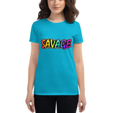 Load image into Gallery viewer, Women&#39;s Savage Rainbow short sleeve t-shirt
