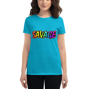 Women's Savage Rainbow short sleeve t-shirt