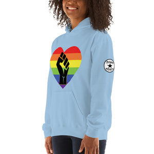 Black fist pride heart Unisex Hoodie