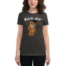 Load image into Gallery viewer, Back Off Logo Bear Women&#39;s short sleeve t-shirt
