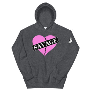 Broken Heart Savage Pink Unisex Hoodie