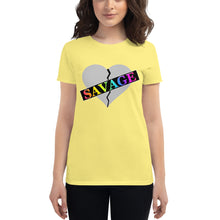 Load image into Gallery viewer, Women&#39;s Broken Heart Savage Gray Rainbow short sleeve t-shirt
