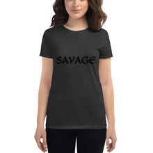 Load image into Gallery viewer, Women&#39;s SAVAGE black short sleeve t-shirt
