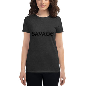 Women's SAVAGE black short sleeve t-shirt