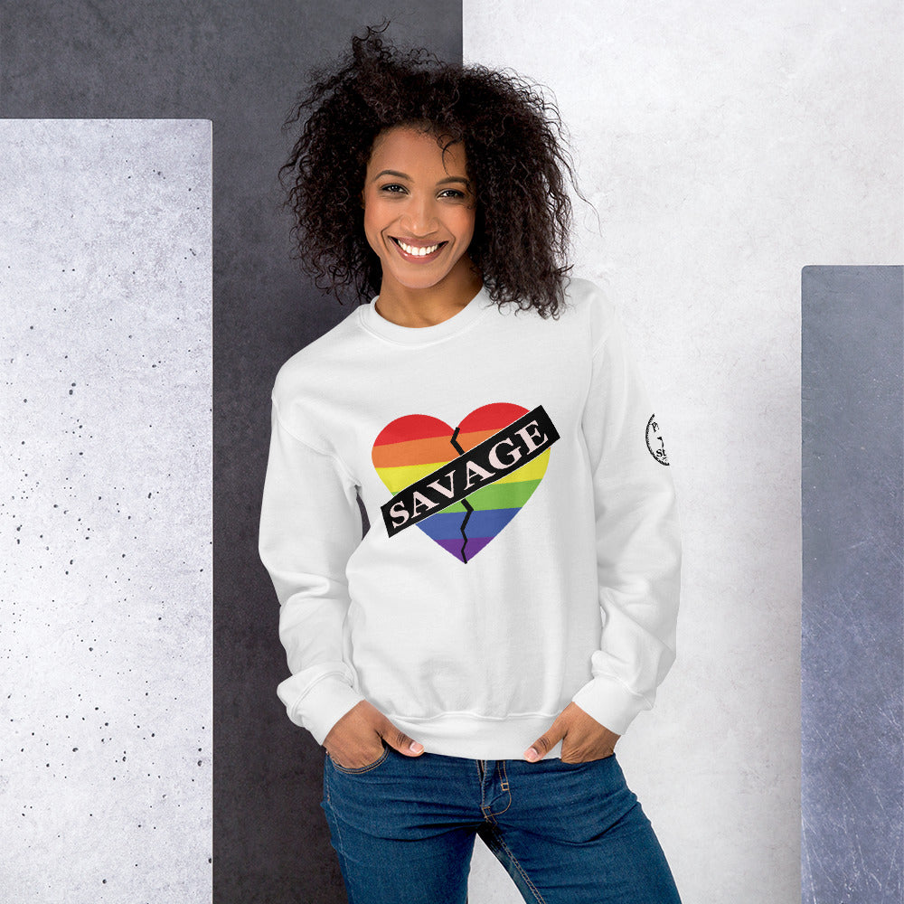 Savage Broken Heart Rainbow Unisex Sweatshirt