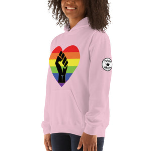 Black fist pride heart Unisex Hoodie