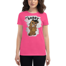 Load image into Gallery viewer, Women&#39;s Not Sorry Logo Bear short sleeve t-shirt
