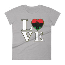 Load image into Gallery viewer, Women&#39;s LOVE Black fist heart short sleeve t-shirt
