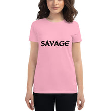 Load image into Gallery viewer, Women&#39;s SAVAGE black short sleeve t-shirt
