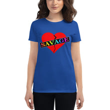 Load image into Gallery viewer, Women&#39;s Savage Broken Heart Red Rainbow short sleeve t-shirt
