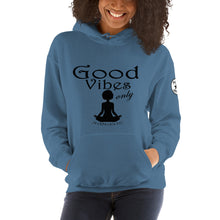 Load image into Gallery viewer, Good Vibes only yoga BL Unisex Hoodie
