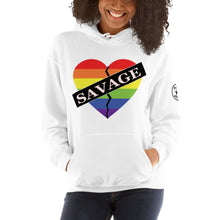 Load image into Gallery viewer, Savage  Broken Heart Rainbow Unisex Hoodie
