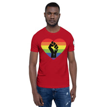 Load image into Gallery viewer, BLM Fist Pride Heart Short-Sleeve Unisex T-Shirt
