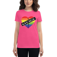 Load image into Gallery viewer, Women&#39;s Savage Broken Heart Rainbow short sleeve t-shirt
