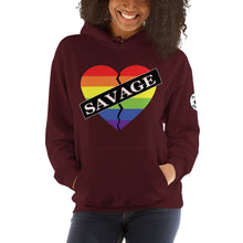 Load image into Gallery viewer, Savage  Broken Heart Rainbow Unisex Hoodie
