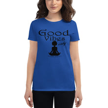 Load image into Gallery viewer, Women&#39;s Good vibes only yoga BL short sleeve t-shirt
